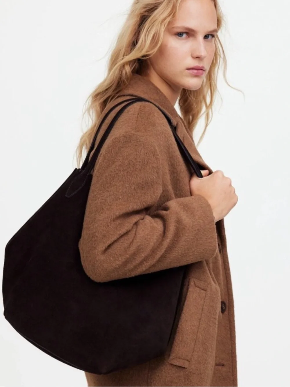 NEW Madewell Suede Shopper tote in Dark Carob NR388 $198 - Picture 1 of 8